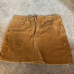 Brandy Melville Tan Corduroy Mini Skirt
